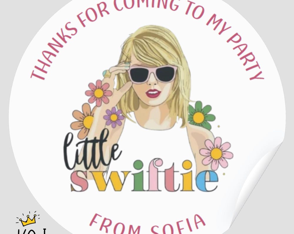 Personalised Taylor Swift Birthday Stickers